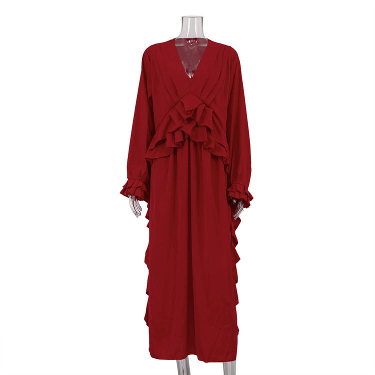 Cherry Cola - Ruffled Long Sleeve Dress