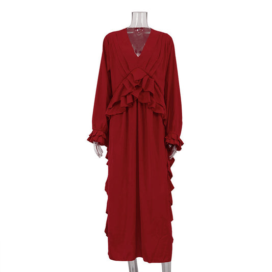 Cherry Cola - Ruffled Long Sleeve Dress