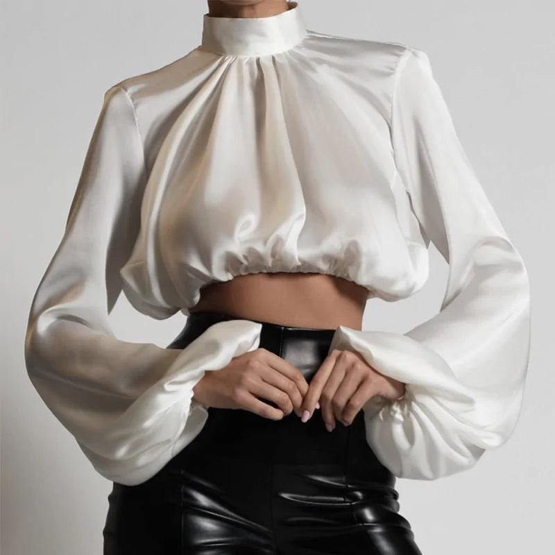 You're divine - Satin High Neck Blouse