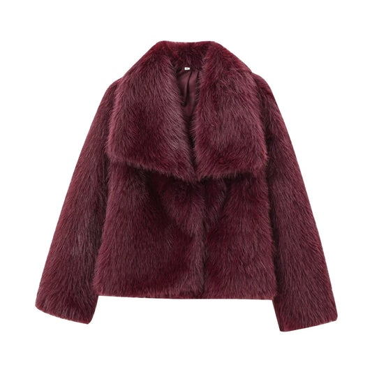 Not your babe - Faux Fur Coat in Bordeaux