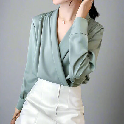 Decorate my neck - V-Neck Blouse