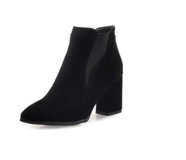 Cloudy Skies - Faux Suede Ankle Boots