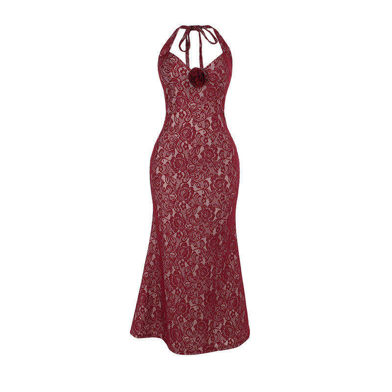 Like a kiss - Lace Dress in Burgundy