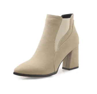 Cloudy Skies - Faux Suede Ankle Boots