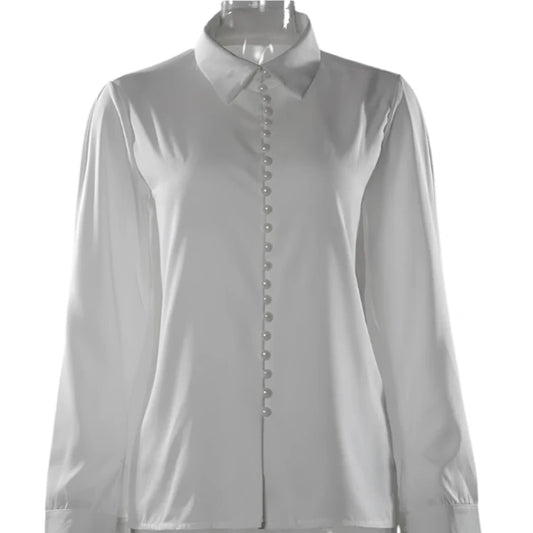 Lay me in pearls - Long sleeve blouse