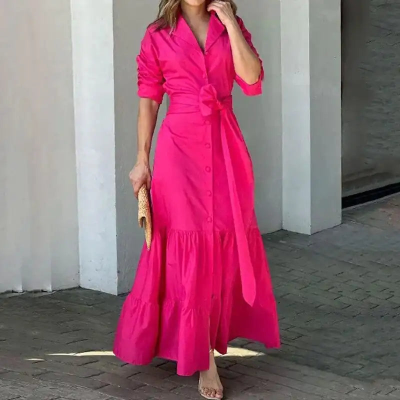 Roadside Romance - Hot Pink Maxi Dress