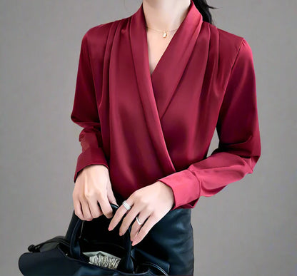 Decorate my neck - V-Neck Blouse